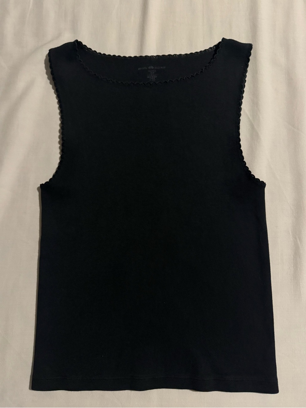 Brandy Melville Black Scallop Trim Dainty Tank